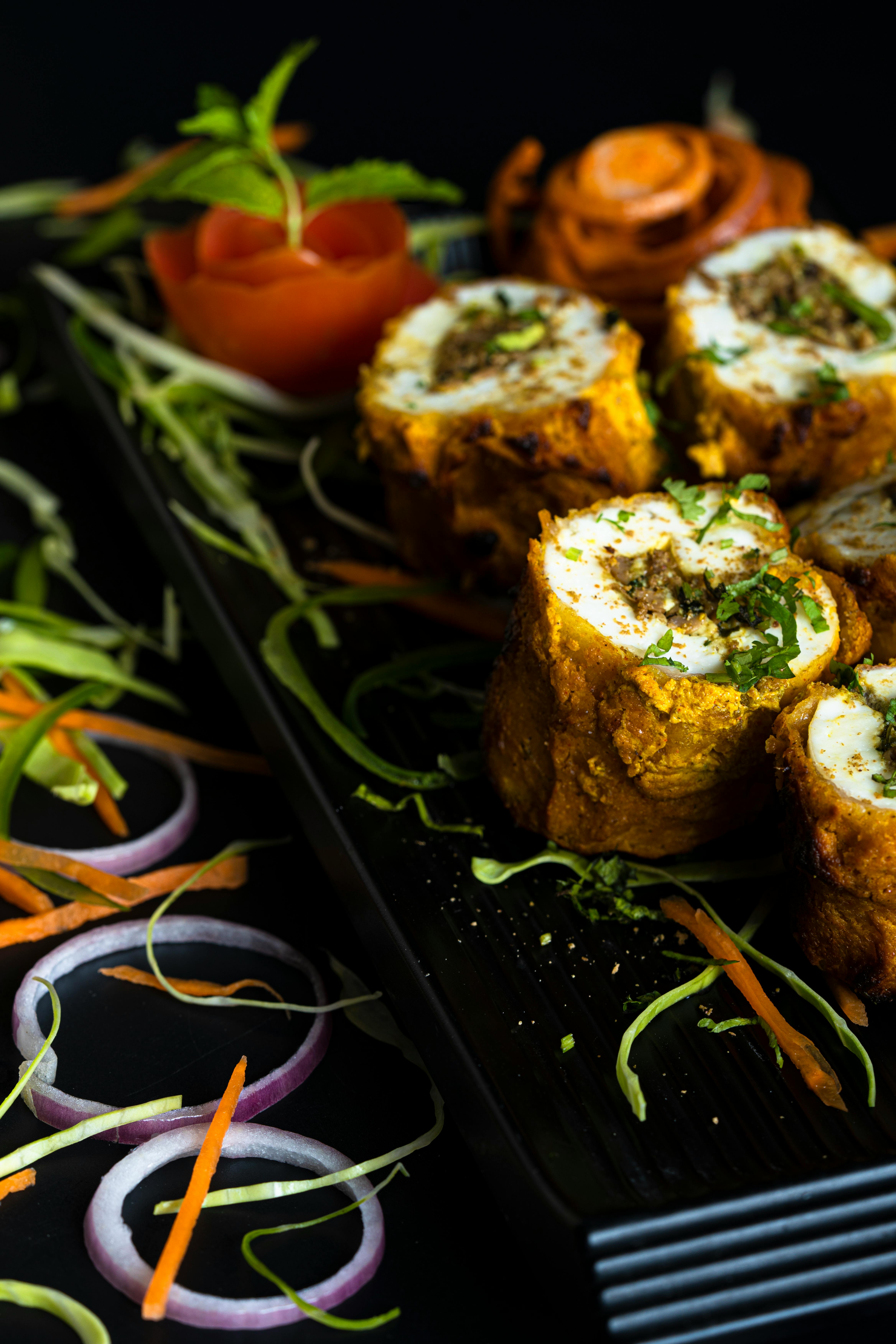 Sizzling Kadhai Paneer Tikka with char-grilled vegetables